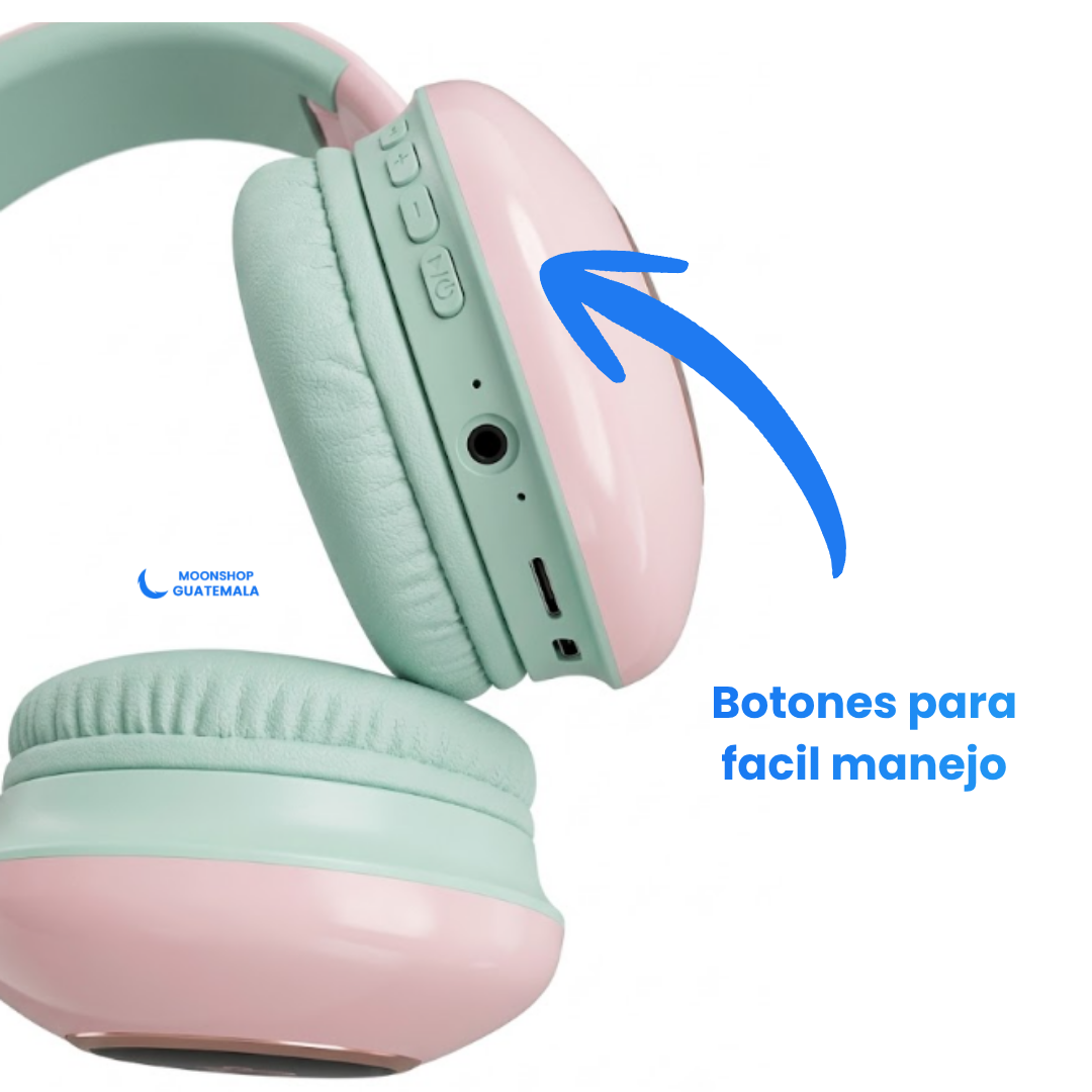 Audífonos Inalámbricos BT  Gaming  con Micrófono Rosa