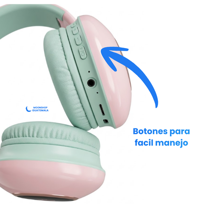 Audífonos Inalámbricos BT  Gaming  con Micrófono Rosa