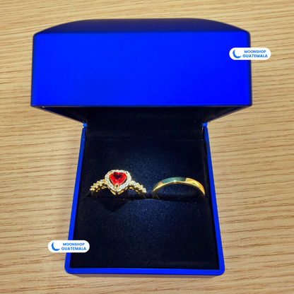 Anillos para Parejas Ajustables + Caja con Luz LED GRATIS