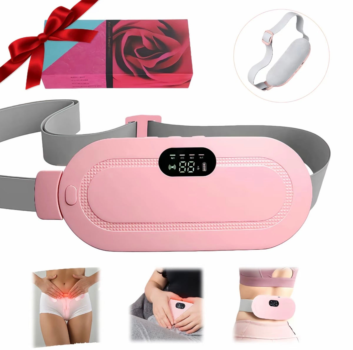 Cinturón Térmico Menstrual - Con calor y masaje 3 niveles y 4 modos, ideal para mayor comodidad durante esos días.