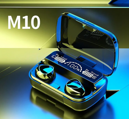 Audífonos Bluetooth M10 TWS con Pantalla LED - Negro