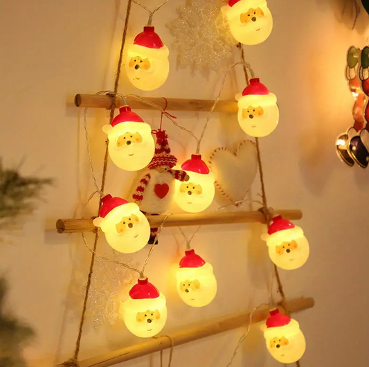 Serie de Luz de cabeza de Papá Noel - 10 Luces LED