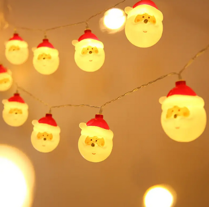 Serie de Luz de cabeza de Papá Noel - 10 Luces LED