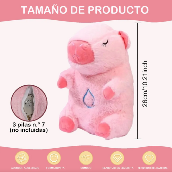 Capibara que respira que funciona con 3 baterías