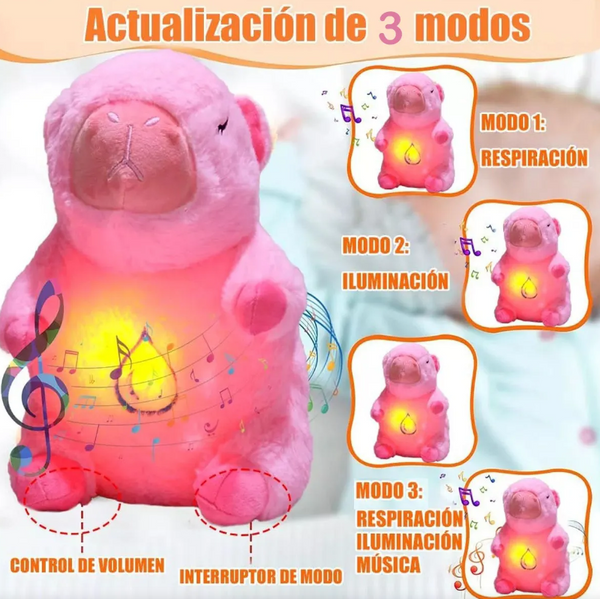 Peluche de capibara que respira, ideal para niños y adultos