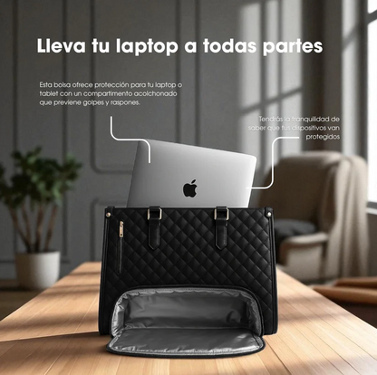 Bolso 3 en 1 con Compartimento Térmico para Comida ✨ Interior Impermeable + Cosmetiquera GRATIS