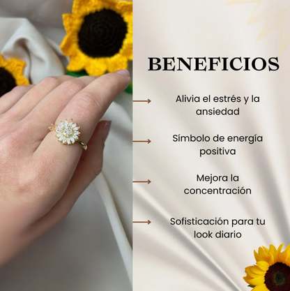Anillo Girasol Giratorio 🌻