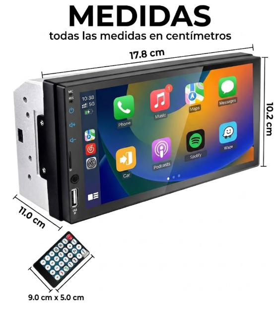 Radio Pantalla 7" Full Touch, Mirror Link , USB