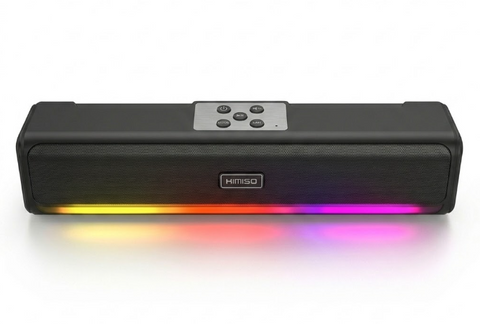 Barra de sonido portátil Kimiso con luz LED RGB para sala y oficina