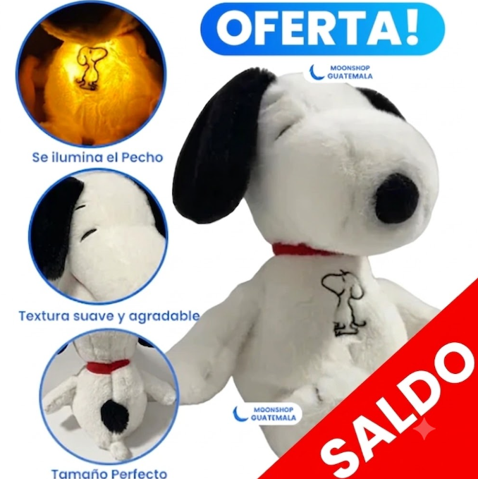 Peluche Relajante Snoopy -  (Luz y Sonido). 💤