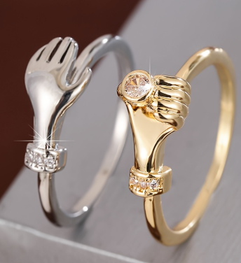Anillo de Manos Para Parejas, Anillo Apilable y Ajustable 🤝✨