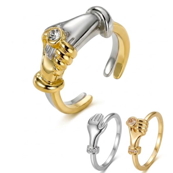 Anillo de Manos Para Parejas, Anillo Apilable y Ajustable 🤝✨