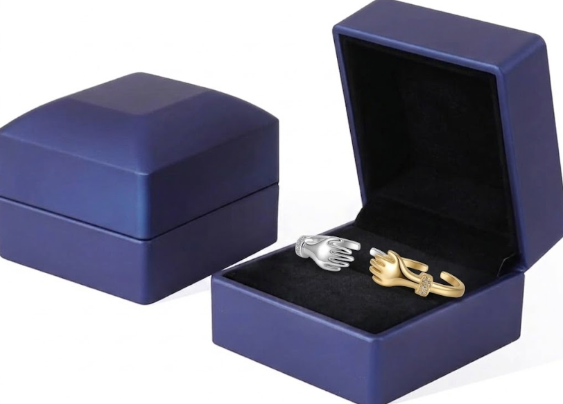 Anillo de Manos Para Parejas, Anillo Apilable y Ajustable 🤝✨