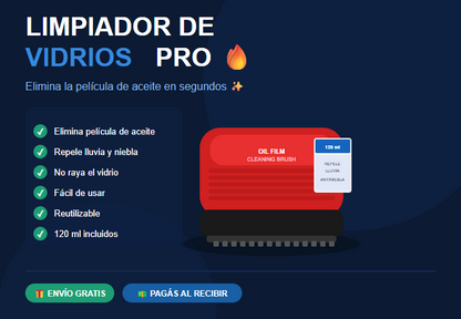 Limpiador  para Vidrios 🚗✨ Visión Clara, Manejo Seguro + Antilluvia y Antiniebla
