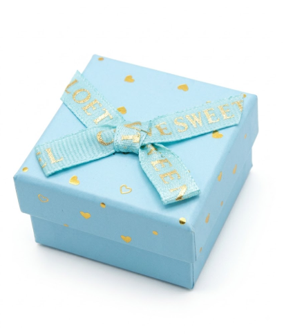 Cajita de Regalo para Joyería con Moño Color Celeste