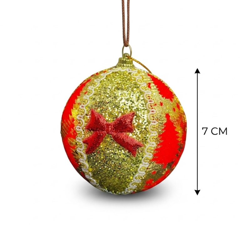 2x1  Bolas de Navidad - Dorado y Rojo (6 unidades )