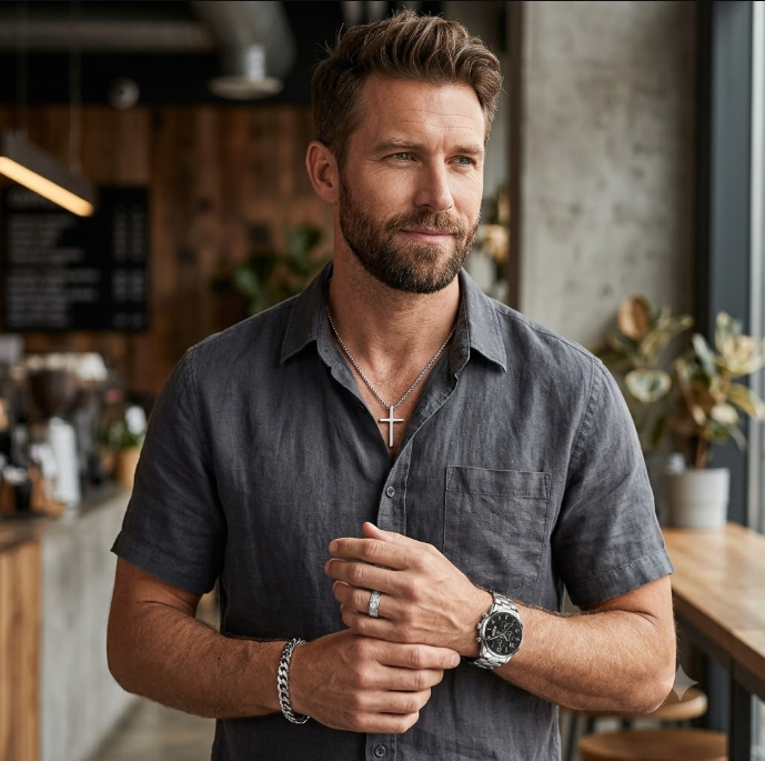 Set de Reloj para Hombre con Pulsera, Collar  y Anillo –  Plateado