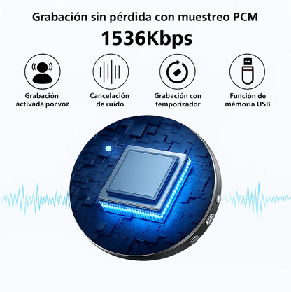 Grabadora de Voz Portátil | Alta Calidad | Fácil de Usar