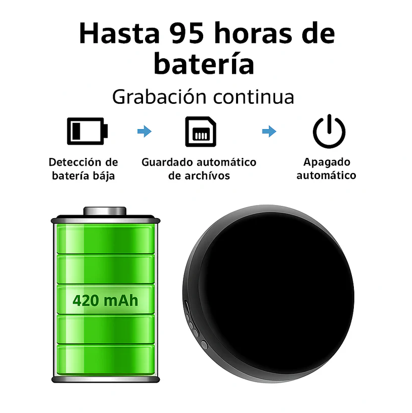 Grabadora de Voz Portátil | Alta Calidad | Fácil de Usar