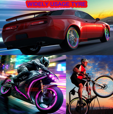 Luces LED recargables de colores para rueda de coche, impermeables y con flash