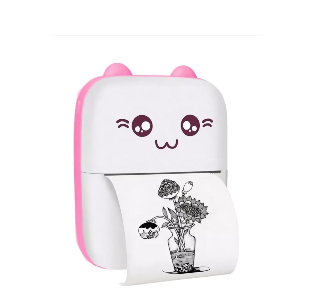 Mini Impresora Térmica Portátil Gatita Bluetooth Smartec Celeste