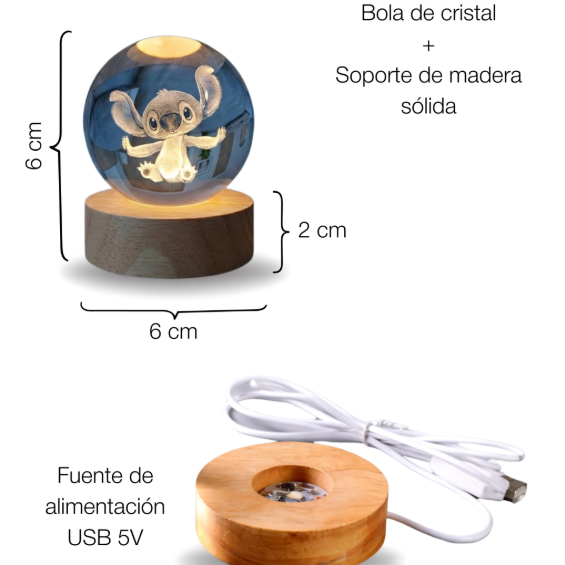 OFERTA 2x1 🔥 Esfera de Cristal con Luz 3D