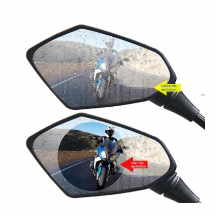 Par de protectores para retrovisor de moto que mejoran la seguridad en la lluvia