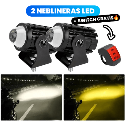 Neblineras LED para carro blanco 6000K y amarillo 3000K de 15W, par con switch incluido