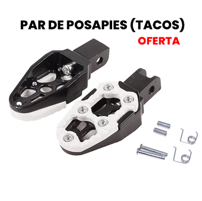 Posapiés (Tacos) de Lujo para Moto, Par Universal de Metal con Pasadores y Seguros