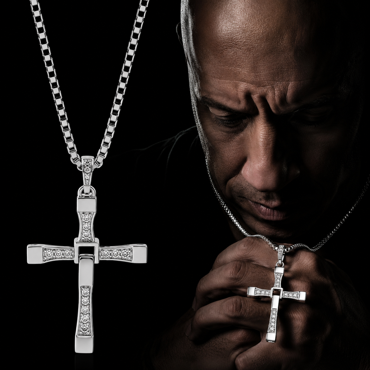 Collar Cruz de Toretto con Centro Articulado que se Mueve
