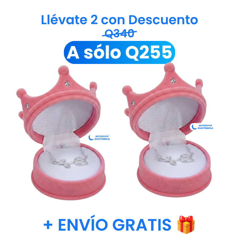 Collar Tulipán + Caja de Regalo en Forma de Corona