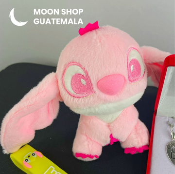 Peluche de Stitch Celeste o Angel Rosado, Suave y Esponjoso con Ojos Bordados