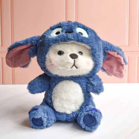 Osito de peluche con disfraz de Stitch azul de 25 cm de alto