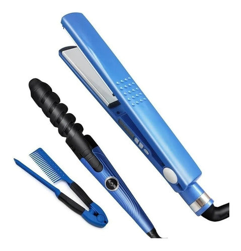 Plancha de pelo profesional nano titanium con placas de titanio y temperatura digital