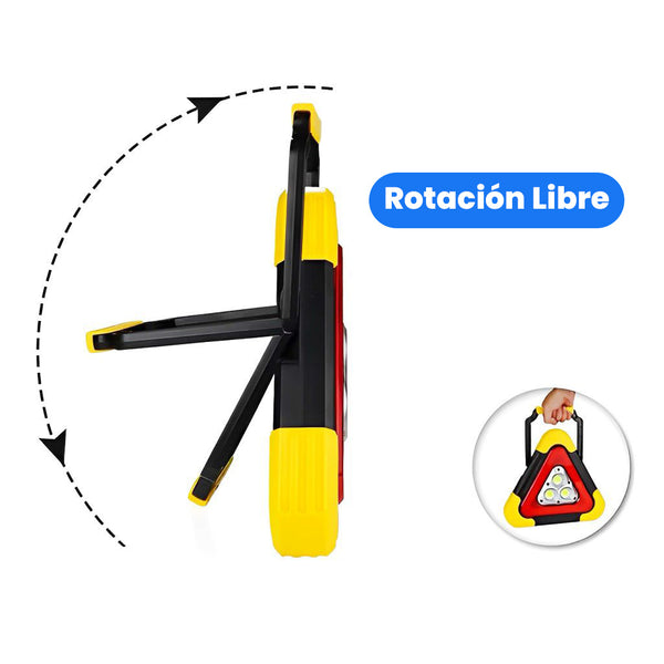 Triángulo de emergencia con función power bank para cargar tu celular
