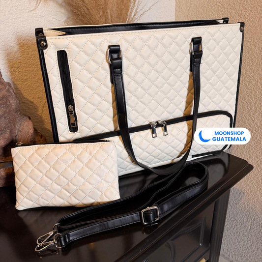 Bolso 3 en 1 con Compartimento Térmico para Comida ✨ Interior Impermeable + Cosmetiquera GRATIS