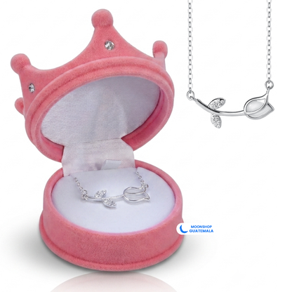Collar Tulipán + Caja de Regalo en Forma de Corona