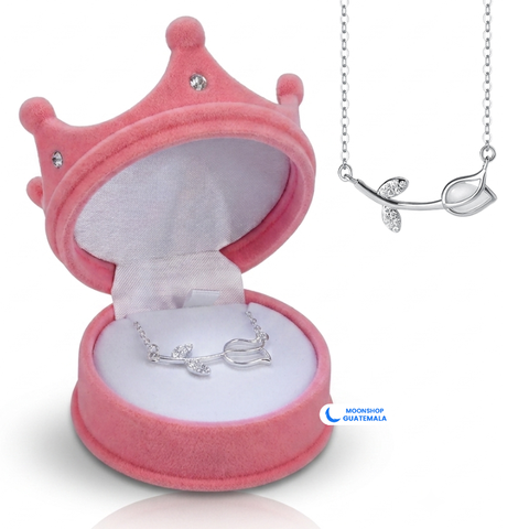 Collar de Tulipán con Caja de Regalo en Forma de Corona