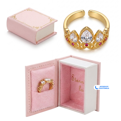 Anillo Corona de Rapunzel + Caja de Regalo en Forma de Libro — foto 2