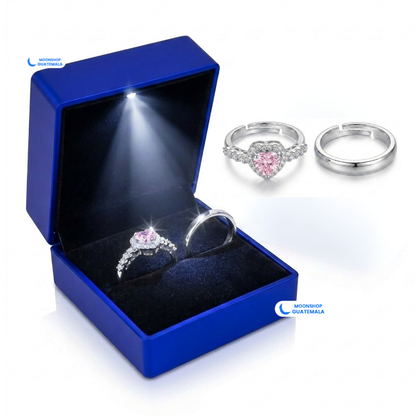 Anillos para Parejas Ajustables + Caja con Luz LED GRATIS