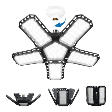 Lámpara LED 360 de 5 paneles plegables para garaje y taller
