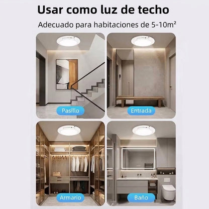 Lámpara de techo con sensor de movimiento usada en pasillo, entrada, armario y baño, para cuartos de 5 a 10 metros cuadrados