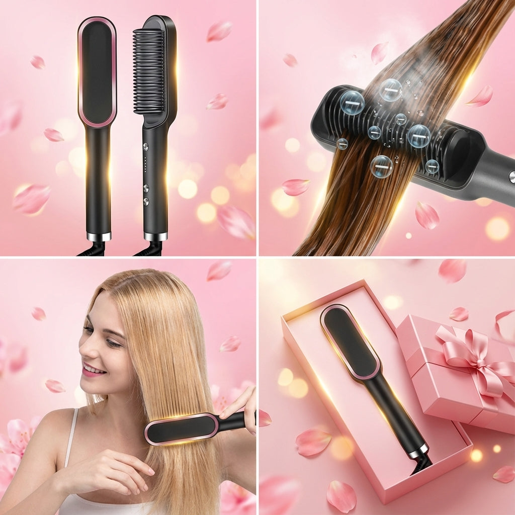 OFERTA 2X1 🌷 Cepillo Alisador ORIGINAL - Alisa, Peina y Despídete del Frizz ✨