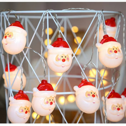 Serie de Luz de cabeza de Papá Noel - 10 Luces LED