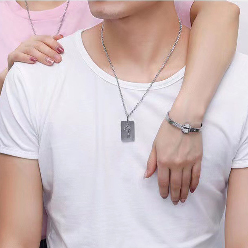 Pulsera con Candado y Collar con Llave 🔐 Regalo para Parejas ❤️