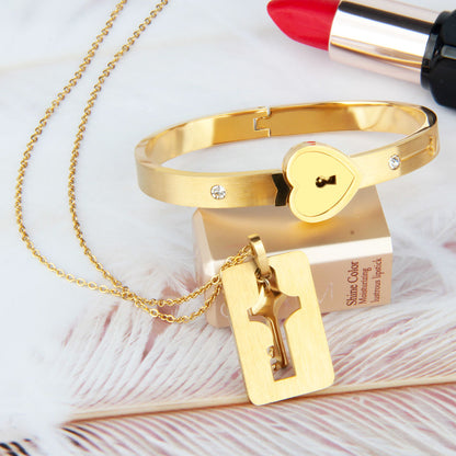 Pulsera con Candado y Collar con Llave 🔐 Regalo para Parejas ❤️