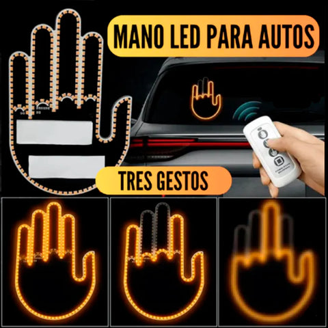 Mano de luz LED para carro con 3 gestos y baterías incluidas
