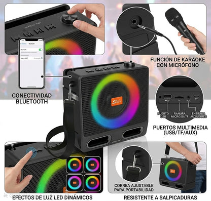 Altavoz SOLAR Inalámbrico Bluetooth con radio FM, portátil con correa. S407