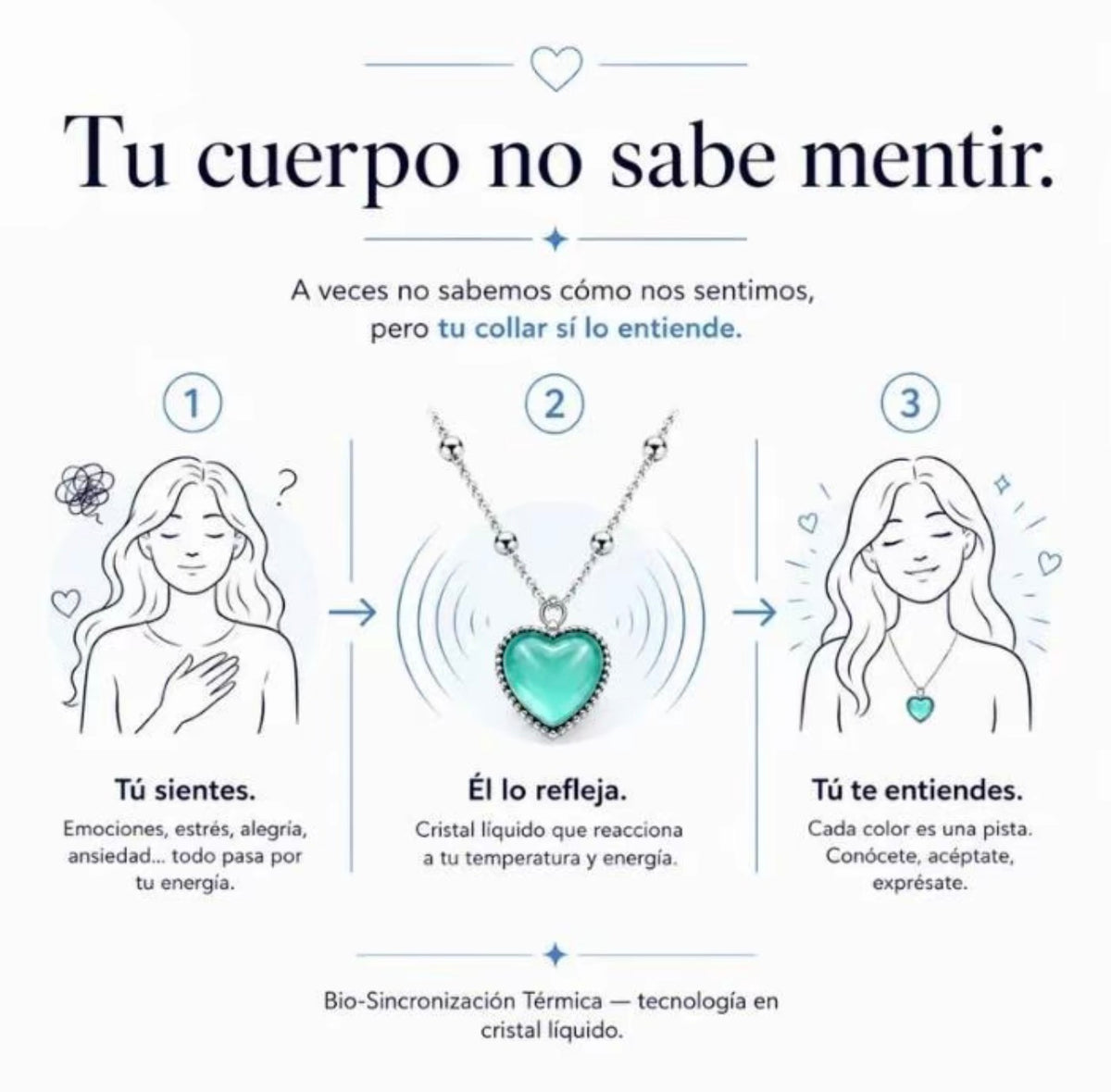 Collar de los Sentimientos con corazón que cambia de color (foto 6)