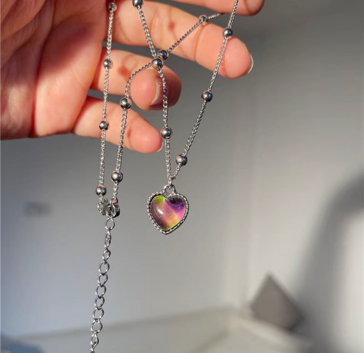 Collar de los Sentimientos con corazón que cambia de color (foto 10)
